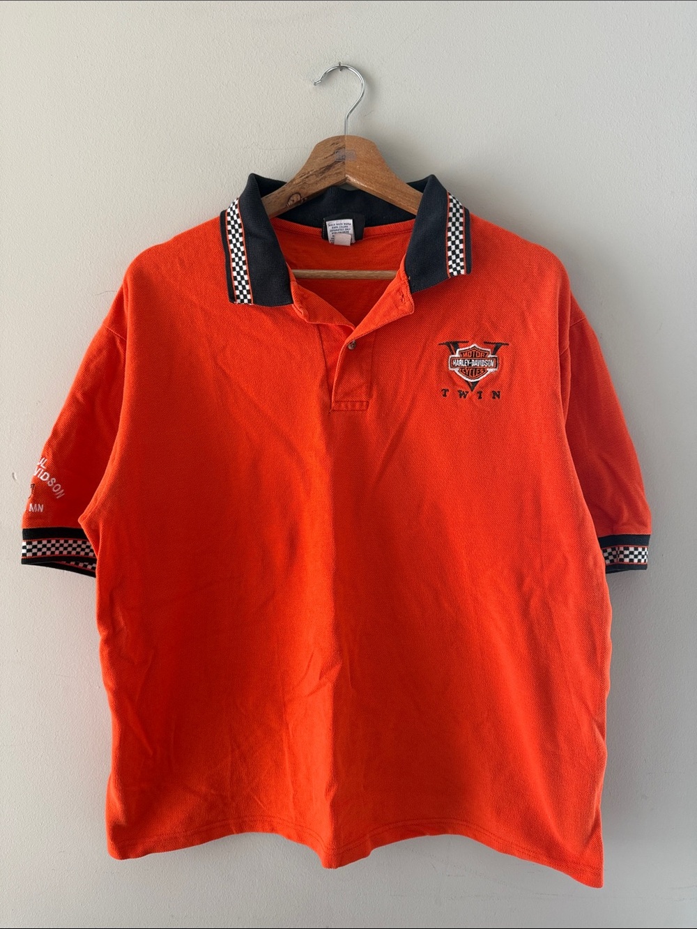 ✨MIDWEST PRINCESS✨Harley Davidson | Orange Polo Shirt with Black Collar Size L